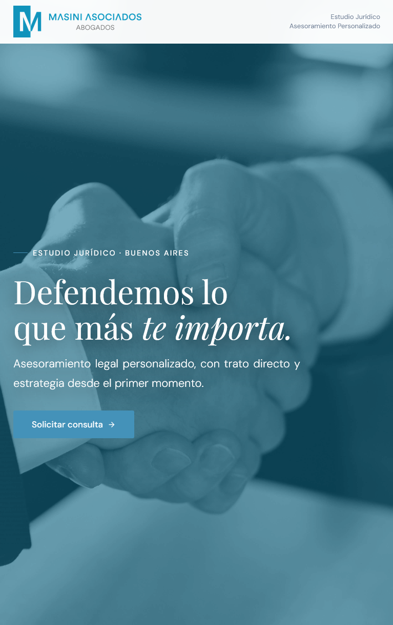 Masini — Landing page | Vista previa de Masini